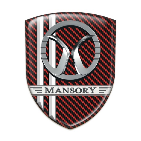 Mansory Emblem Interior Red Carbon White Lines Decoration 