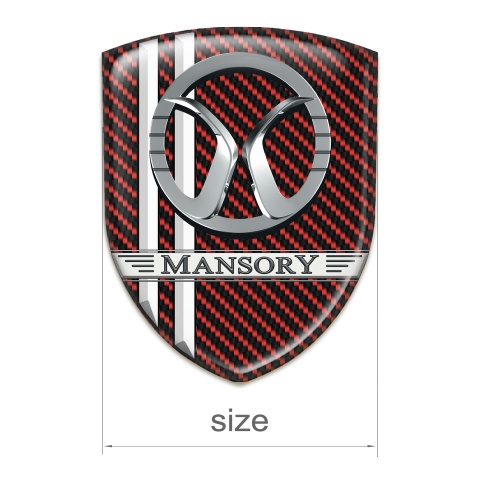 Mansory Emblem Interior Red Carbon White Lines Decoration 