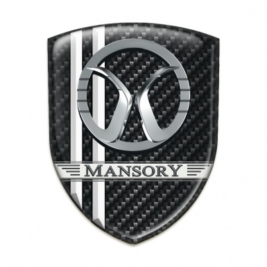 Mansory Tuning Badge Black carbon White Lines Decoration 