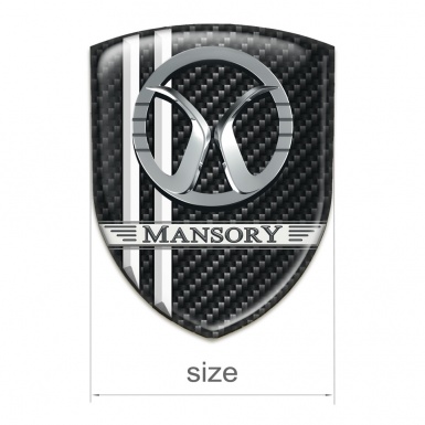 Mansory Tuning Badge Black carbon White Lines Decoration 