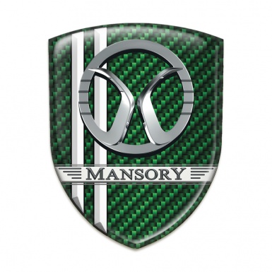 Mansory Car Accessories Badge Green carbon White Lines Decoration 