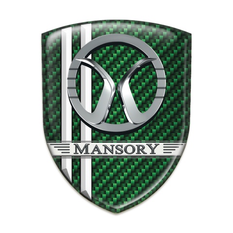 Mansory Car Accessories Badge Green carbon White Lines Decoration 