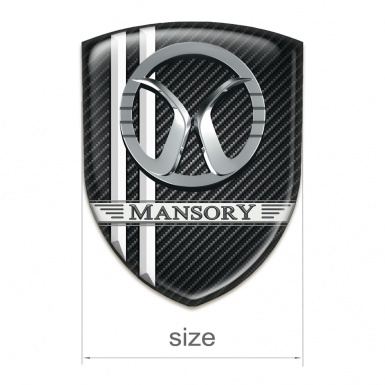 Mansory Self Adhesive Car logo Emblem Black Fibers White Lines Decoration 
