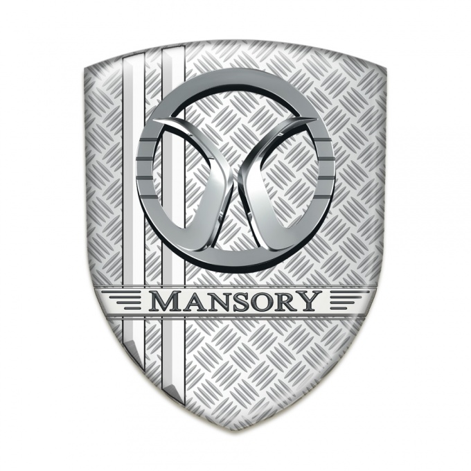 Mansory Car Interior Badge Grid Effect White Lines Decoration 