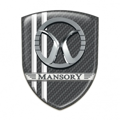 Mansory Car Interior Badge dark Grey Carbon White Lines DEcoration 