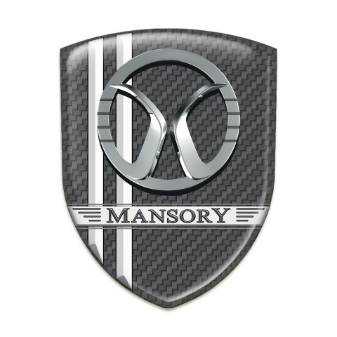 Mansory Car Interior Badge dark Grey Carbon White Lines DEcoration 