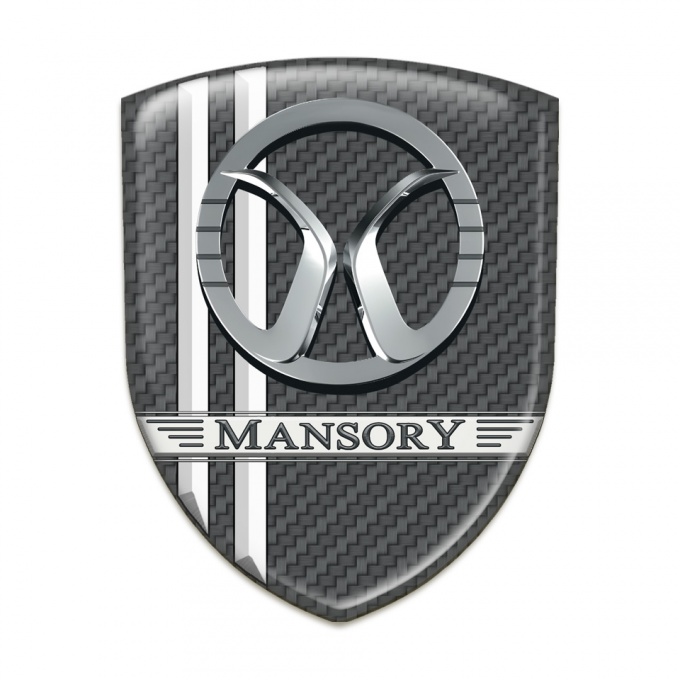 Mansory Car Interior Badge dark Grey Carbon White Lines DEcoration 