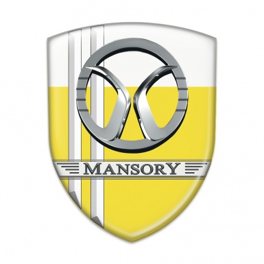 Mansory Silicone Shield Yellow White with White Lines Decoration 