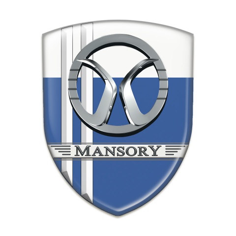 Mansory Auto Emblem Blue White with White Lines Decoration 