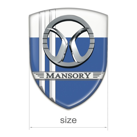 Mansory Auto Emblem Blue White with White Lines Decoration 