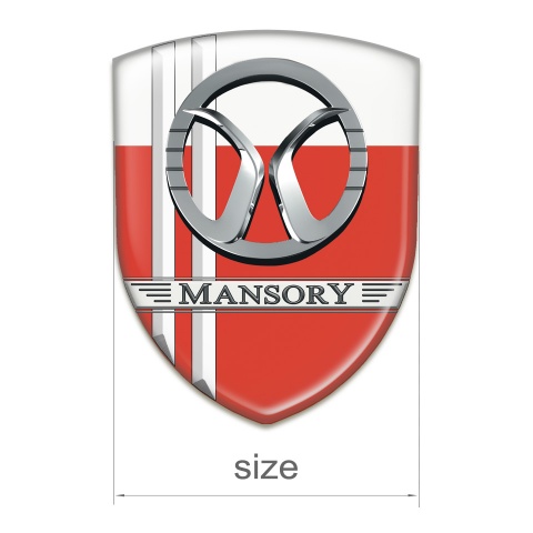 Mansory Emblem Badge Logo Red White with White Lines Decoration 