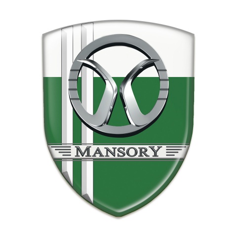 Mansory Logo Emblem Green White with White Lines Decoration 