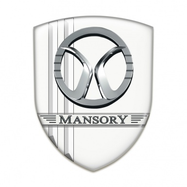 Mansory Tuning Emblem White With lines Decoration 