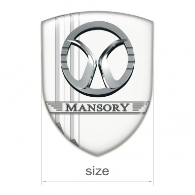 Mansory Tuning Emblem White With lines Decoration 