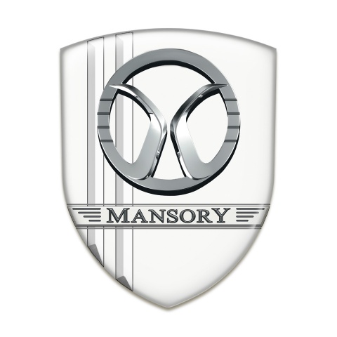 Mansory Tuning Emblem White With lines Decoration 