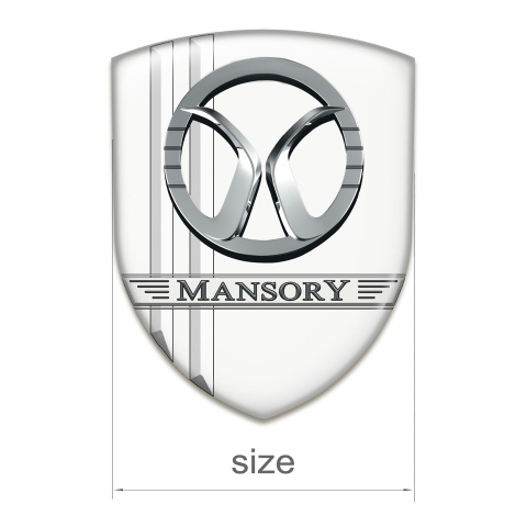 Mansory Tuning Emblem White With lines Decoration 