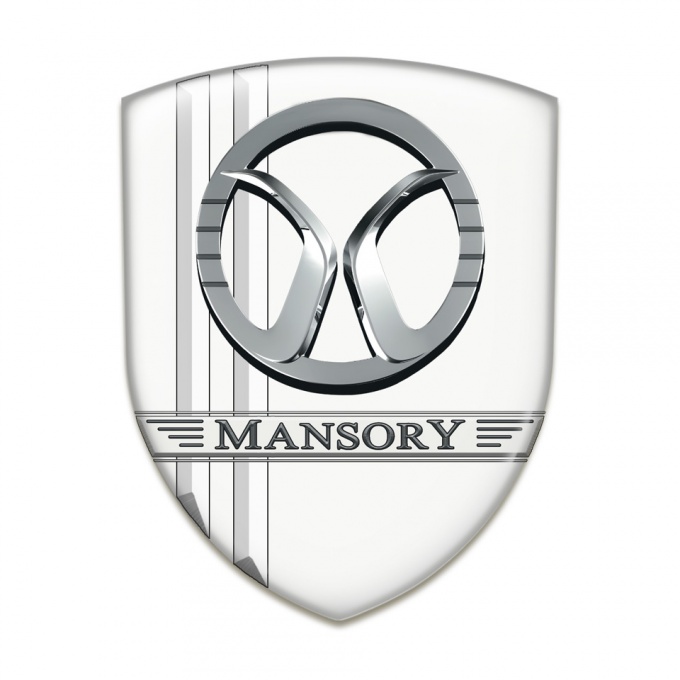 Mansory Tuning Emblem White With lines Decoration 
