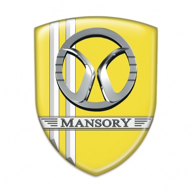 Mansory Tuning Emblem Yellow With White Lines Decoration 