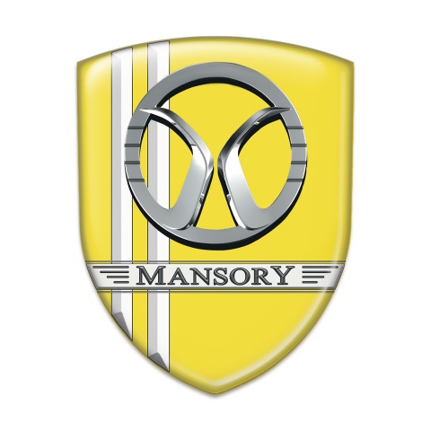 Mansory Tuning Emblem Yellow With White Lines Decoration 