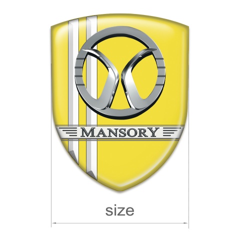 Mansory Tuning Emblem Yellow With White Lines Decoration 