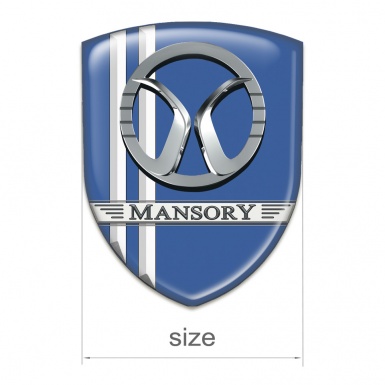 Mansory Domed Emblem Blue With White Lines Decoration 