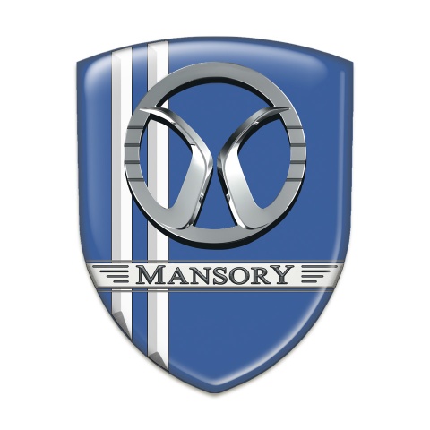 Mansory Domed Emblem Blue With White Lines Decoration 