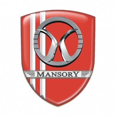 Mansory Silicone Emblem red with White Lines Decoration 