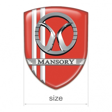 Mansory Silicone Emblem red with White Lines Decoration 