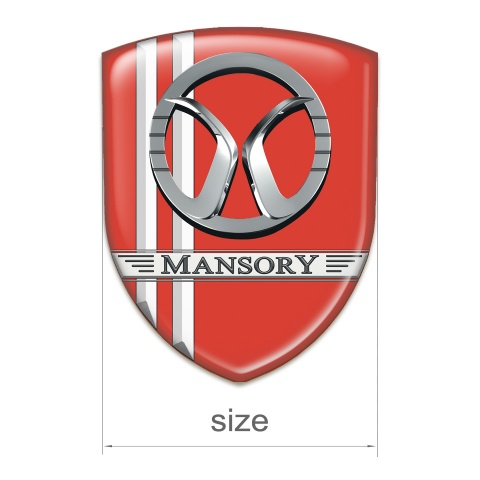 Mansory Silicone Emblem red with White Lines Decoration 