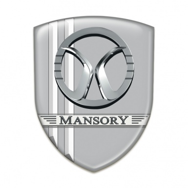 Mansory Resin Sticker Grey with White Lines Decoration 