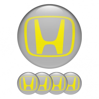 Honda Wheel Emblems for Center Cap Grey Yellow