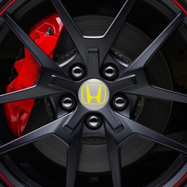 Honda Wheel Emblems for Center Cap Grey Yellow