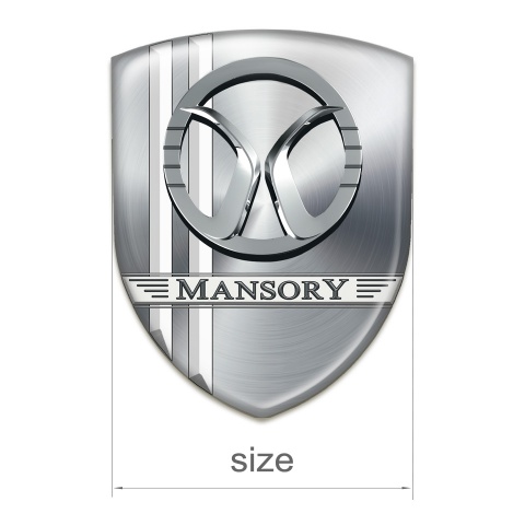 Mansory 3D Gel Emblem Silver with White Lines Decoration 