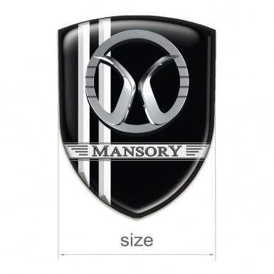 Mansory Emblem Exterior Black withy White Lines Decoration 