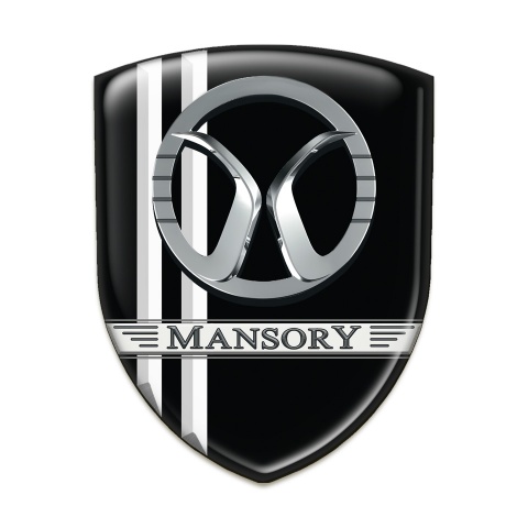 Mansory Emblem Exterior Black withy White Lines Decoration 