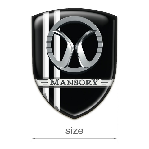 Mansory Emblem Exterior Black withy White Lines Decoration 