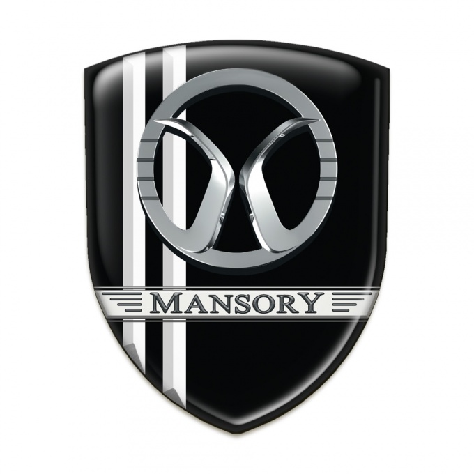Mansory Emblem Exterior Black withy White Lines Decoration 
