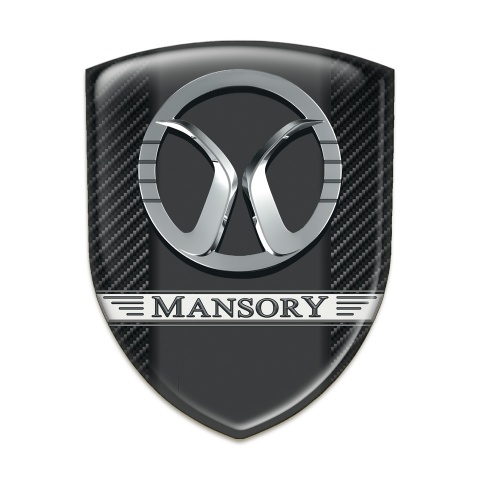 Mansory Silicone Car Decal Badge Black Fibers Style 