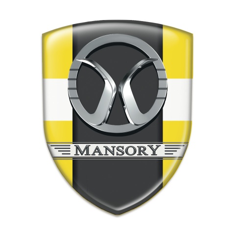 Mansory Emblem Badge Logo Yellow with White band Style 
