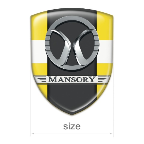 Mansory Emblem Badge Logo Yellow with White band Style 