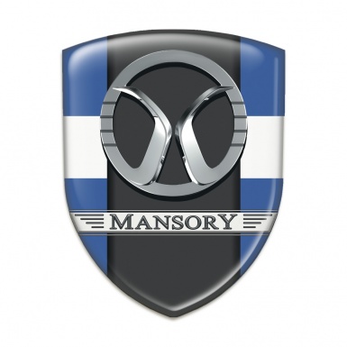 Mansory Logo Emblem Blue with White Band Style 