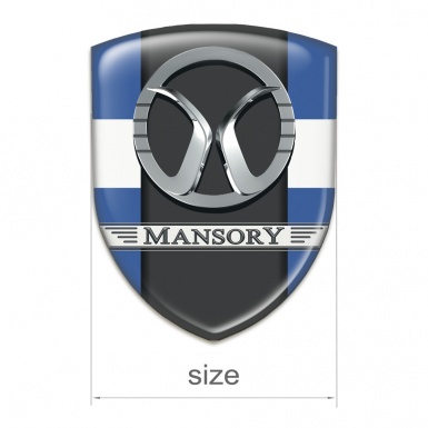 Mansory Logo Emblem Blue with White Band Style 