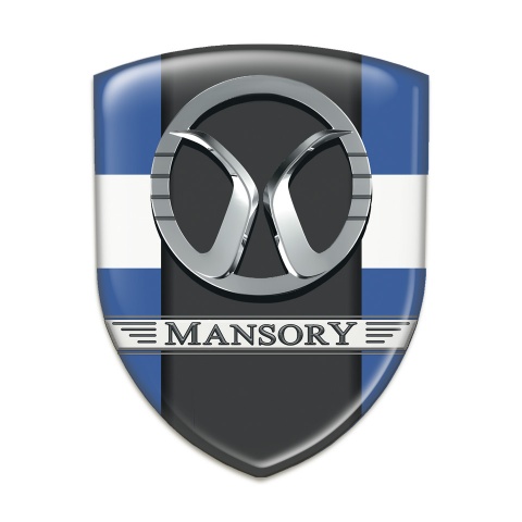 Mansory Logo Emblem Blue with White Band Style 