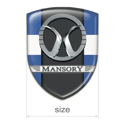 Mansory Logo Emblem Blue with White Band Style 