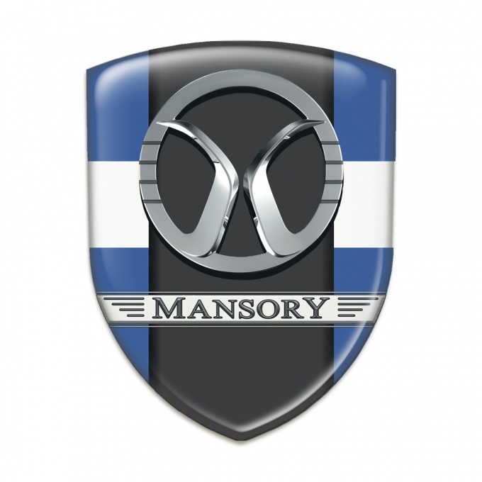 Mansory Logo Emblem Blue with White Band Style 