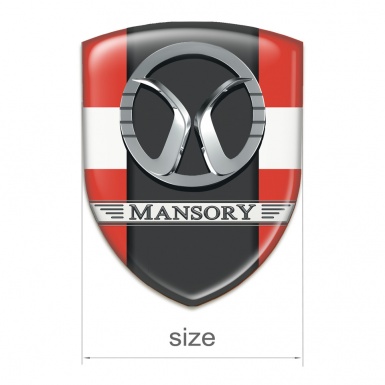 Mansory Tuning Emblem red with White Band Style 