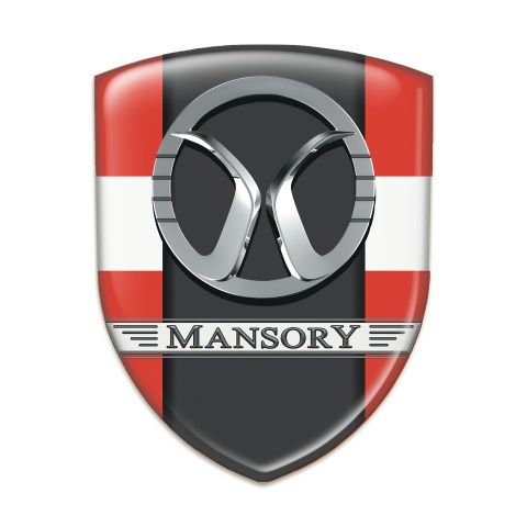 Mansory Tuning Emblem red with White Band Style 