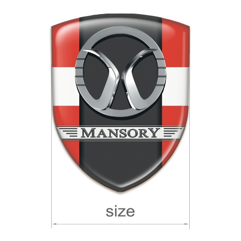 Mansory Tuning Emblem red with White Band Style 