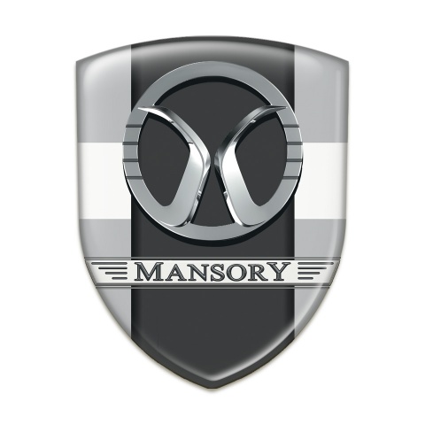 Mansory Self Adhesive Emblem Logo Grey with White Band Style 