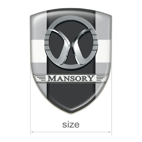 Mansory Self Adhesive Emblem Logo Grey with White Band Style 